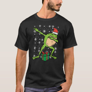 Christmas Frog Santa Dab Cute Xmas Boys Girls Kids T-Shirt