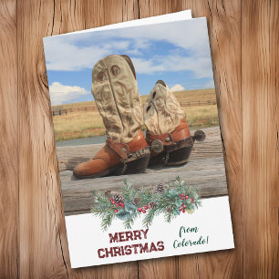 Christmas From Colorado Western Boot Holiday Card