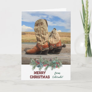 Christmas From Colorado Western Boot Holiday Card