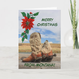 Christmas From Montana Western Boot Holiday Card