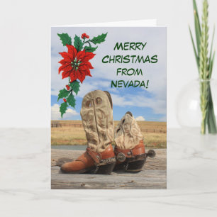 Christmas From Nevada Western Boot Holiday Card