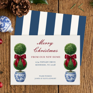 Christmas from New Home Grandmillennial Topiary Holiday Card