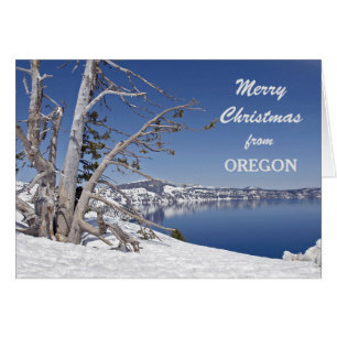 Christmas from Oregon Crater Lake Greeting Card