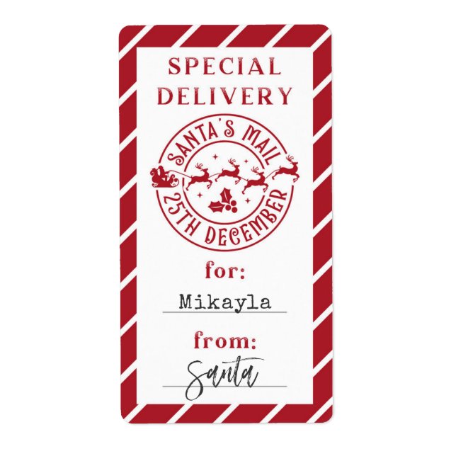 Christmas From Santa Gift Sticker (Front)