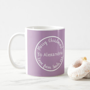 Christmas From Santa Personalised Purple Lilac Coffee Mug