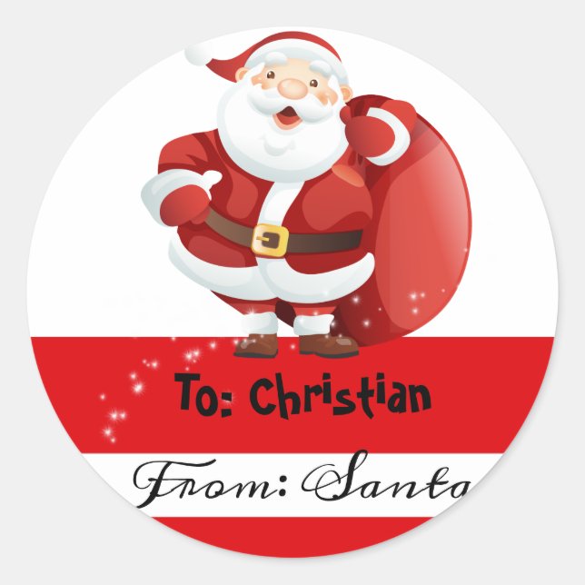 Christmas From Santa To stickers (Front)