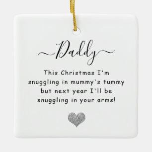 Christmas from the bump dad to be ceramic ornament