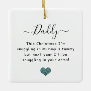 Christmas from the bump dad to be ceramic ornament
