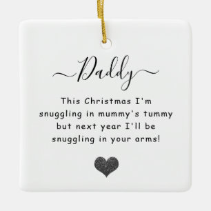 Christmas from the bump dad to be ceramic ornament