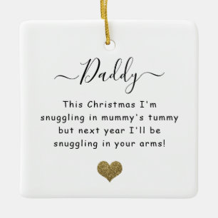 Christmas from the bump dad to be ceramic ornament