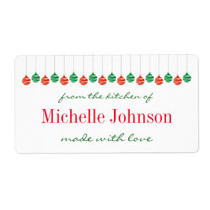 Christmas From the kitchen of homemade food labels
