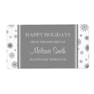 Christmas From the Kitchen of Labels Grey Snow