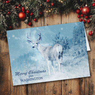 Christmas from Washington Deer Christmas Card
