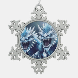 Christmas Frost Monsters Snowflake Pewter Christmas Ornament