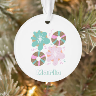 Christmas Frosted Doughnuts Pink Doodles   Ornament