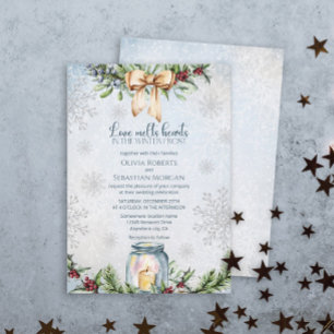 Christmas Frosty Snowly Winter Wedding Invitation