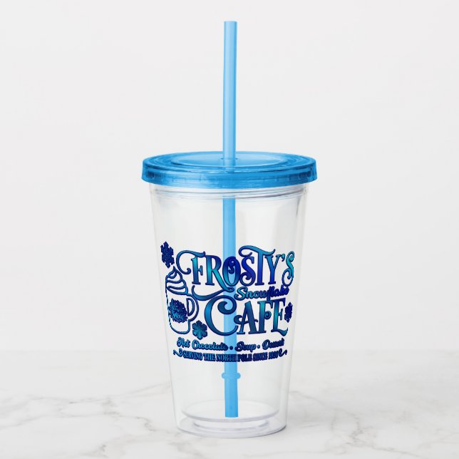 Christmas Frosty's Snowflake Cafe Acrylic Tumbler (Front)