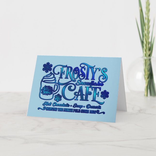 Christmas Frosty's Snowflake Cafe Card (Front)