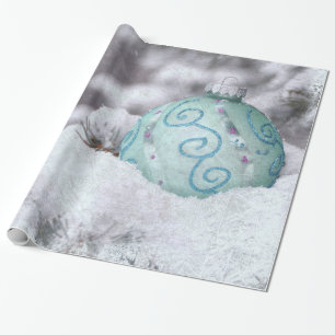 Christmas frozen ornament wrapping paper