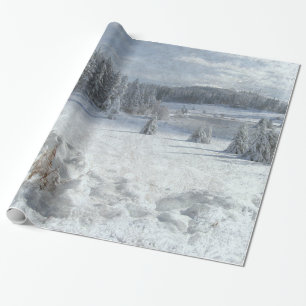 Christmas frozen scenery landscape wrapping paper