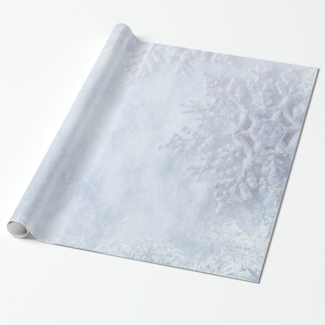 Christmas frozen snowflakes wrapping paper (Unrolled)