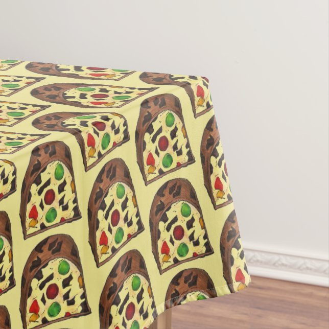 Christmas Fruit Cake Fruitcake Slice Holiday Food Tablecloth (In Situ)