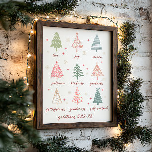 Christmas Fruits The Spirit Galatians Bible Verse Poster