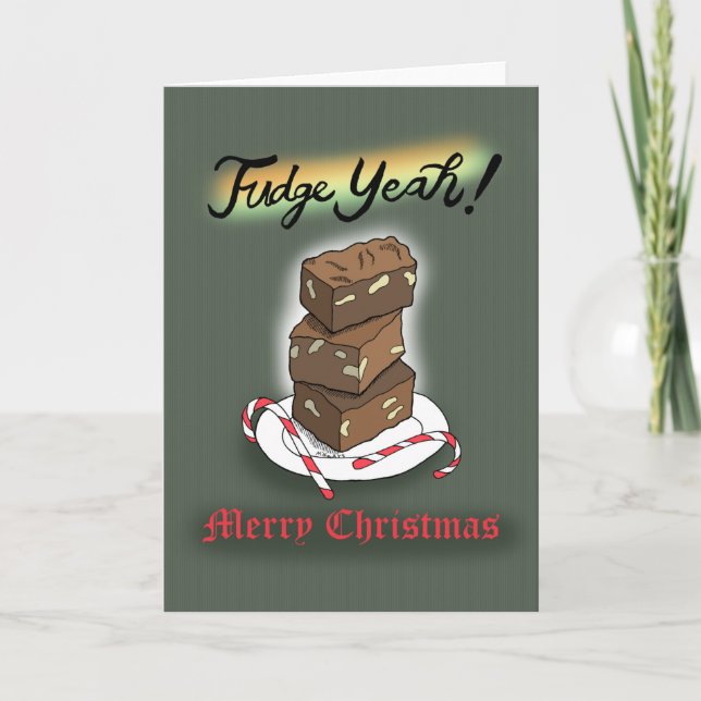 Christmas Fudge Funny Holiday Food Greeting   Card (Front)