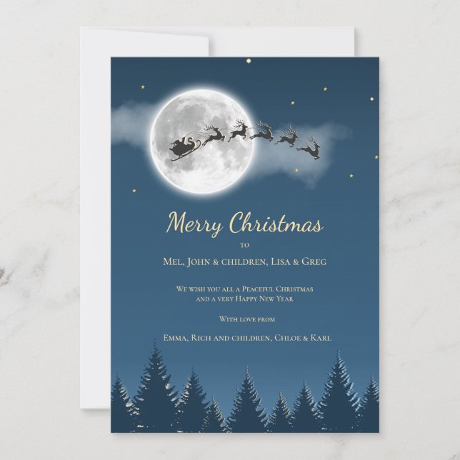 Christmas Full Moon Greeting Card (Front)