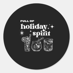 Christmas Full Of Holiday Spirit Tail Club Women M Classic Round Sticker