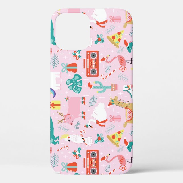 Christmas Fun: Animal Seamless Pattern. Case-Mate iPhone Case (Back)
