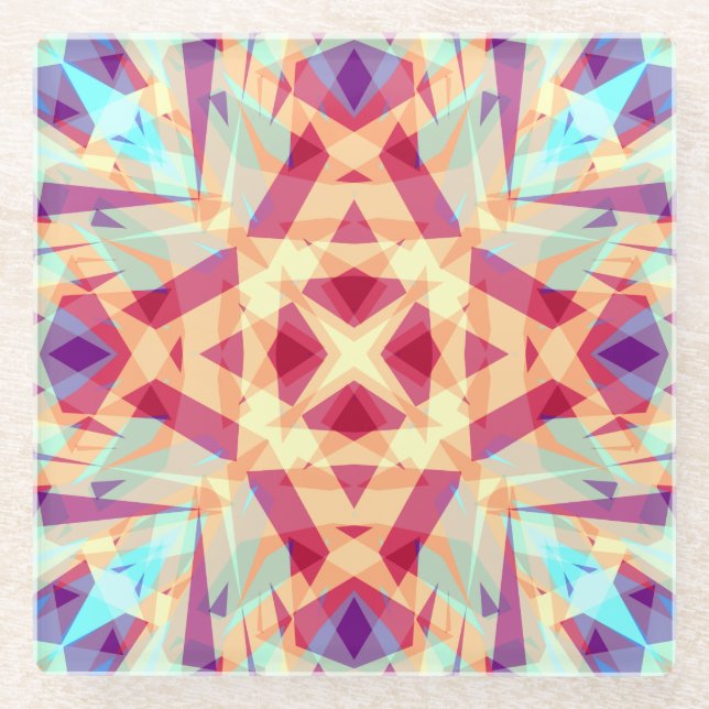 Christmas Fun Bright Cheerful Jolly Modern Pattern Glass Coaster (Front)