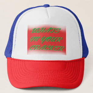 Christmas fun design red white and green trucker hat