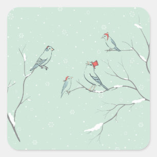 Christmas Fun Family Square Sticker