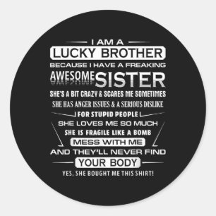 Christmas Fun For Brother From Sister 1  Classic Round Sticker