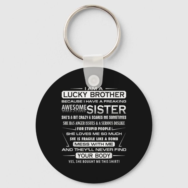 Christmas Fun For Brother From Sister 1  Key Ring (Front)
