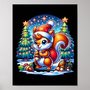 Christmas Fun For Kids Squirrel Winter And Xmas Tr Poster