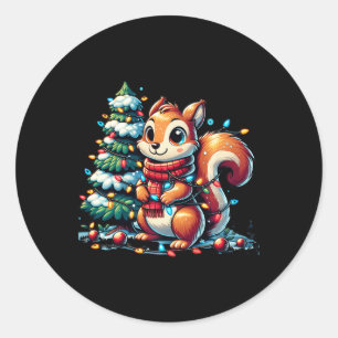 Christmas Fun For Kids Winter Squirrel And Xmas Co Classic Round Sticker