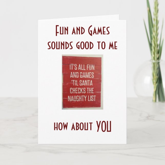 CHRISTMAS FUN/GAMES-MEET ME UNDER MISTLETOE HOLIDAY CARD (Front)