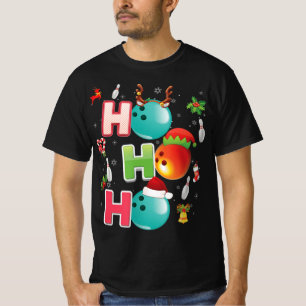 Christmas Fun Ho Ho Ho Bowling Pajama Santa Lover  T-Shirt