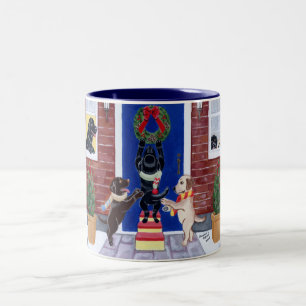 Christmas Fun Labradors Two-Tone Coffee Mug