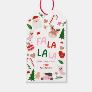 Christmas Fun Pink and Red  Gift Tags