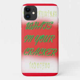 Christmas fun red green white with text iPhone 11 case