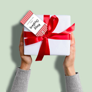 Christmas Fun Whimsical Cute Holiday Stripes  Gift Tags