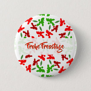 Christmas fun with poodle dog pattern 6 cm round badge