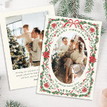 Christmas Funky Whimsical Red Bow Wreath 2 Photo Holiday Card<br><div class="desc">Simply Elegant Stylish PHOTO Christmas Greeting Holiday Card.
 
Surprise and bring joy to your close ones and make the celebration unforgettable.

 For further customization,  please click the "customize further" link and use our design tool to modify this template.</div>