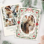 Christmas Funky Whimsical Red Bow Wreath 5 Photo Holiday Card<br><div class="desc">Simply Elegant Stylish PHOTO Christmas Greeting Holiday Card.
 
Surprise and bring joy to your close ones and make the celebration unforgettable.

 For further customization,  please click the "customize further" link and use our design tool to modify this template.</div>