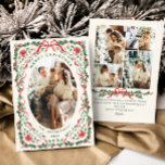 Christmas Funky Whimsical Red Bow Wreath 5 Photo Holiday Card<br><div class="desc">Simply Elegant Stylish PHOTO Christmas Greeting Holiday Card.
 
Surprise and bring joy to your close ones and make the celebration unforgettable.

 For further customization,  please click the "customize further" link and use our design tool to modify this template.</div>