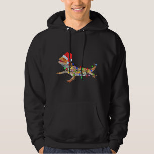 Christmas Funny Bearded Dragon Santa Hat Christmas Hoodie