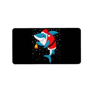 Christmas - Funny Christmas Shark Label